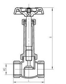 船用NPT青銅長桿截止閥(圖1) 船用NPT青銅長桿截止閥